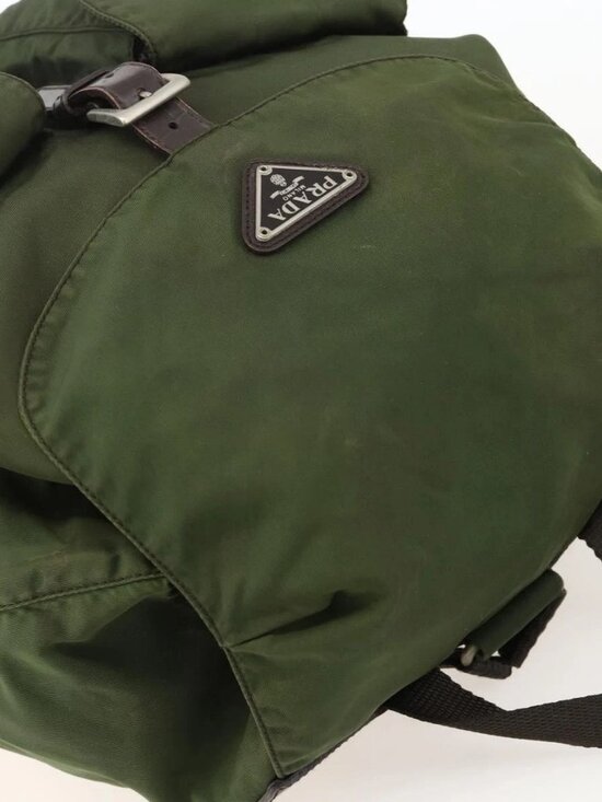 PRADA Backpack Nylon Green Silver Auth bs34371 main image 11